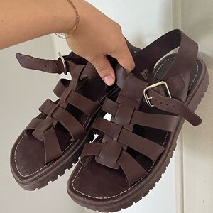 Chocolate brown fisherman sandals